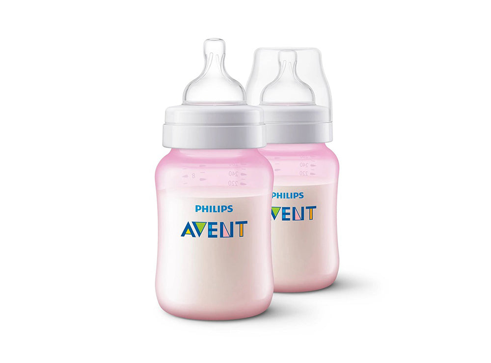 Avent Classic Plus Twin Bottle Pink 1M+