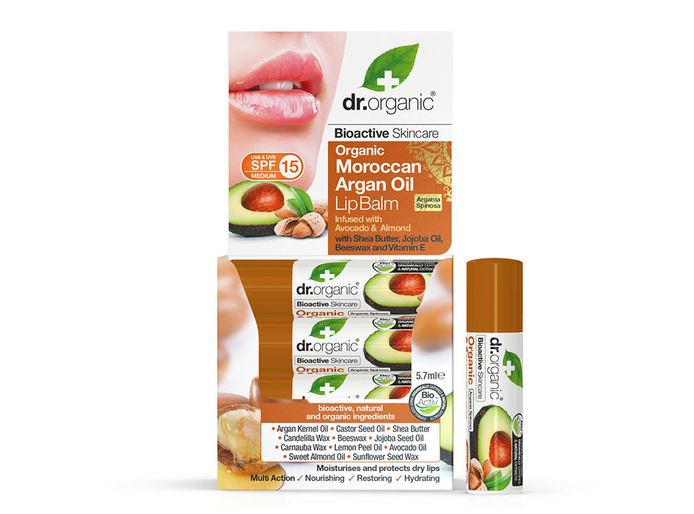 Dr.Organic Argan Oil Lip Balm Avocado Almond