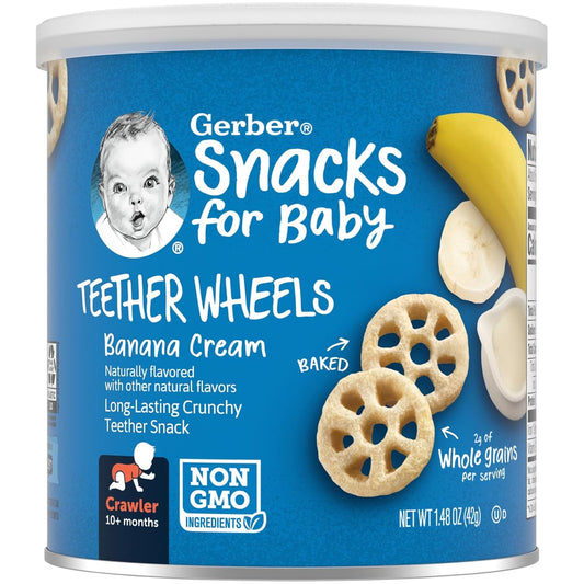 GERBER TEETHERS WHEELS BANANA CREAM 42G