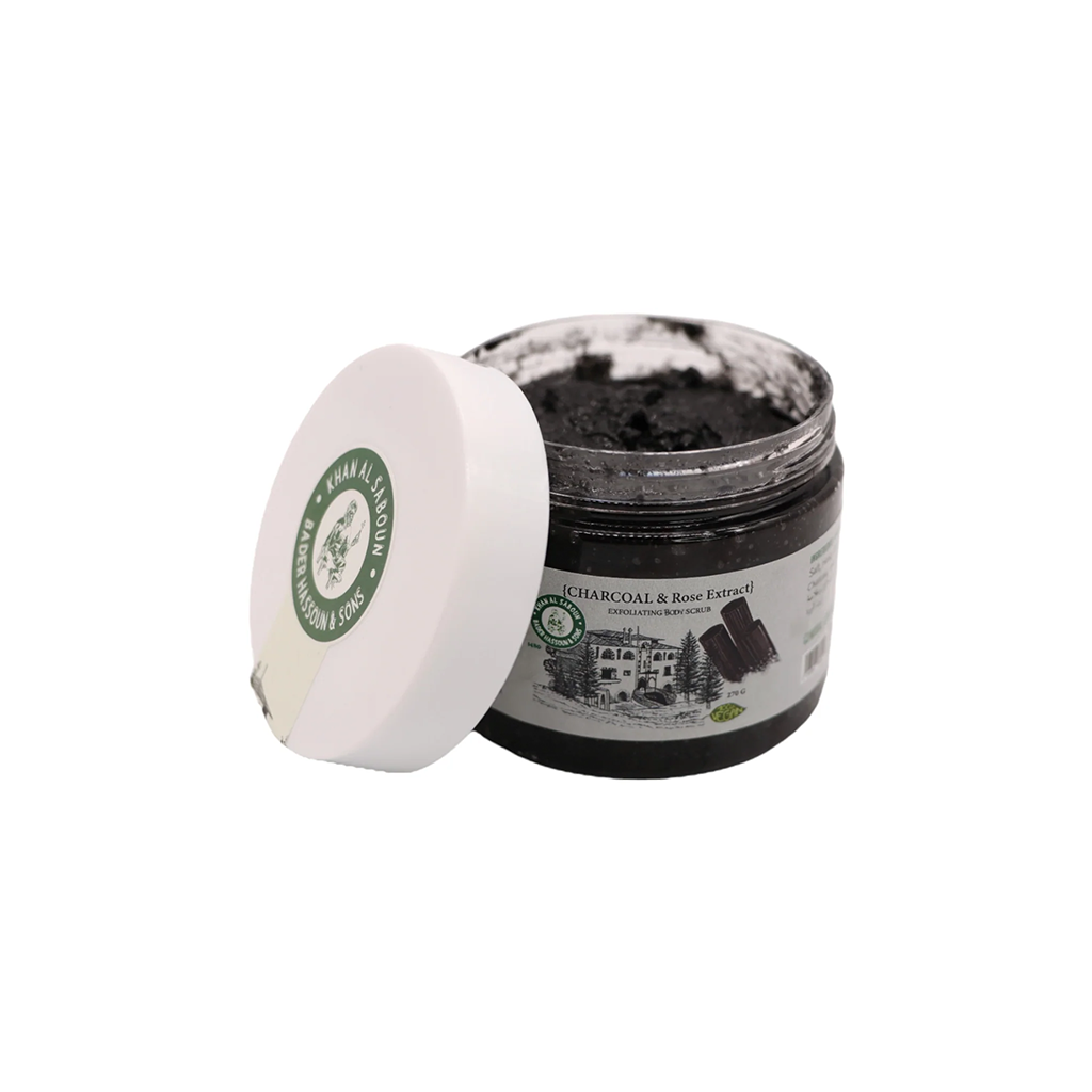Khan El Saboun.Exfoliating Body Scrub Charcoal & Rose Extract