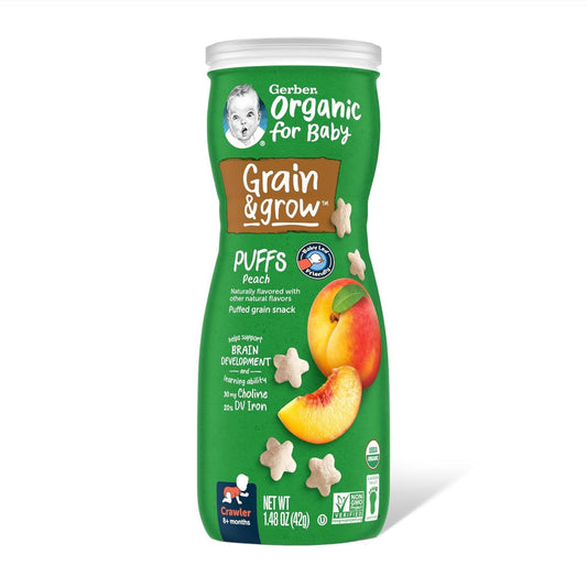 GERBER ORGANIC PUFFS PEACH 42G