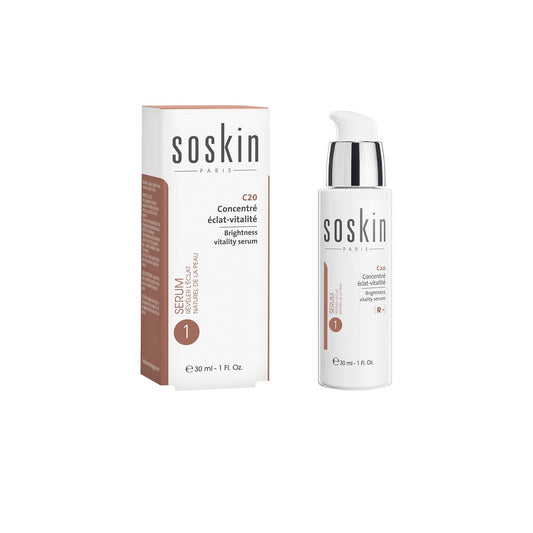 SOSKIN HYDRA GLOW C20 CONCENTRE ECLAT-VITALITE SERUM X 30ML