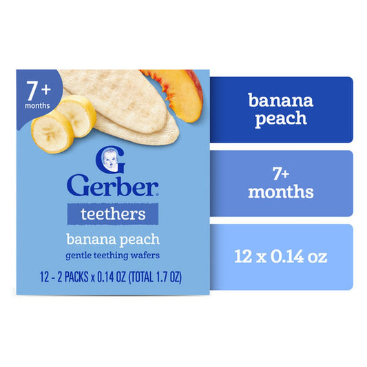 GERBER TEETHERS BANANA PEACH WAFERS X 24